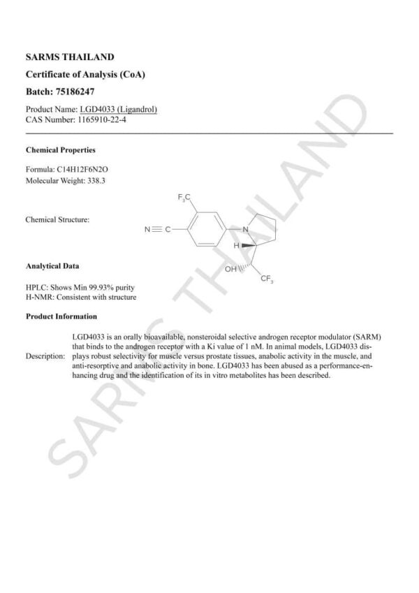 LGD-4033 Lab Results Sarms Thailand