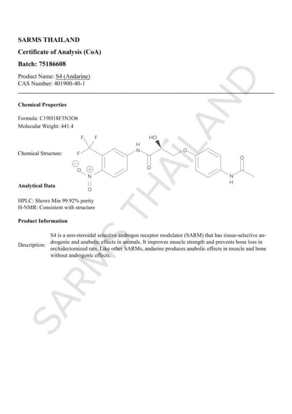 Andarine S4 Lab Results - Sarms Thailand